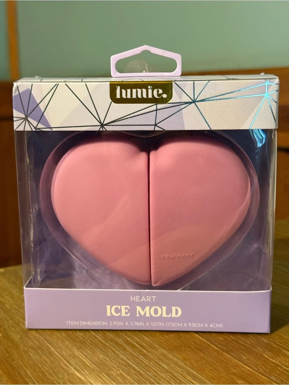 lumie Pink Heart Ice Mold — Silicone Heart-Shaped